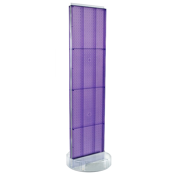 Azar Displays 2 Sided- Purple Pegboard Floor Display On Revolving Round Studio Base 700780-PUR - main